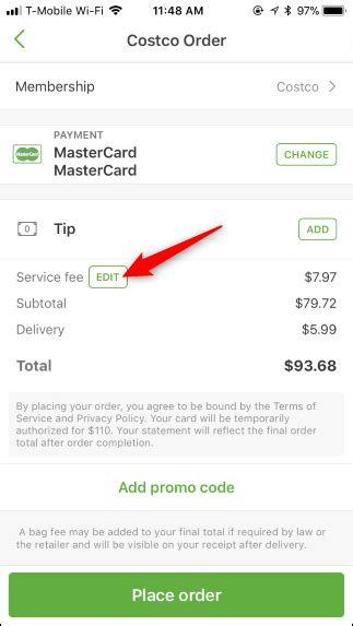 Instacart service fee. Website. Open the Instacart app and tap to reveal the side menu. Tap "Credits, promos & gift cards". Tap the "Add promo or gift card button". Enter the promo code and tap "Redeem" to apply to your account. For more information, visit the help center. 