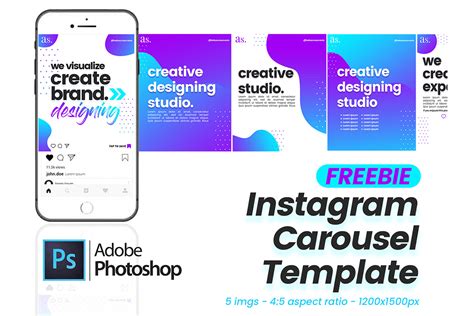 Instagram Carousel Design Tutorial Free Template Instagram Carousel