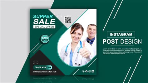 Instagram Medical Post Template Design GraphicsFamily