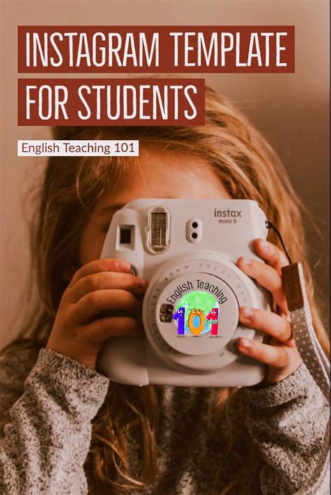 Instagram Template for Students Introducing Visuals into English