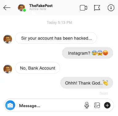 Instagram fake chat notification. .  ...