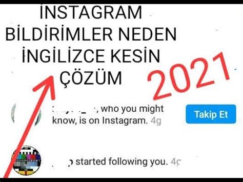 Instagram türkçeye çevirme olmuyor