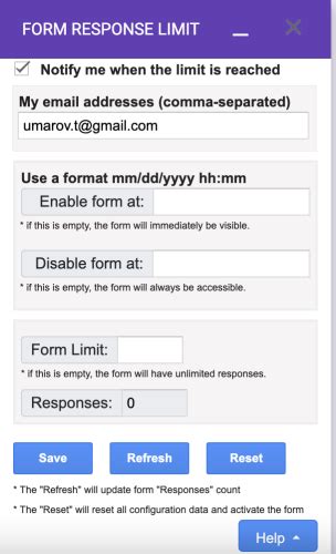 Instal Form Limiter