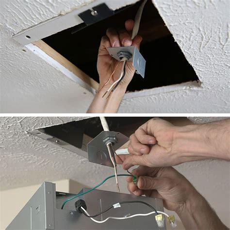 Install bathroom fan. Remove the fan from the ceiling and disconnect the wires. For this step, you can either go to the attic or install it from the bathroom. If you are in the attic, first place the duct over the fan and then position the unit in the hole. If you are installing from the bathroom, insert the rigid duct into the hole and press it against the edge of ... 