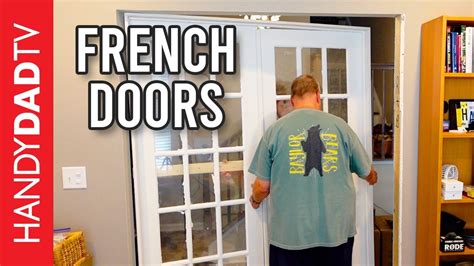 Install french door. Use Shims to Align French Doors. Use shims to align the doors perfectly. I do not recommend shaving off the doors on any side to make them fit. Make sure you use a spacer between the two doors during installation so they will close easily. Using Shims to position the doors. 