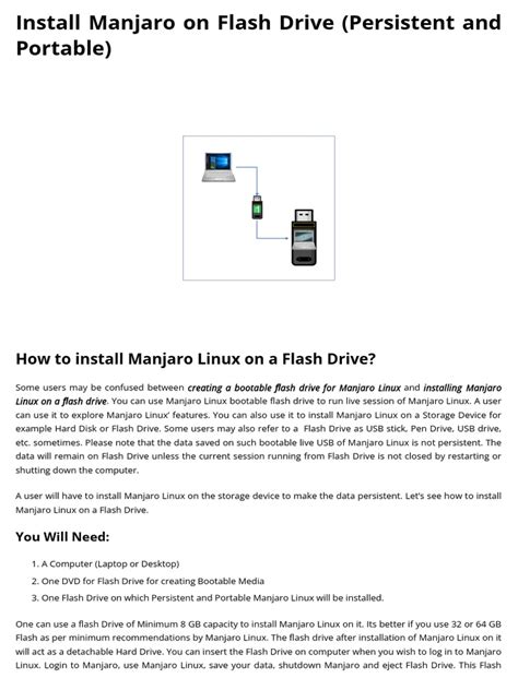 Install manjaro on usb persistent.  Here is a tutorial on how to make a l...