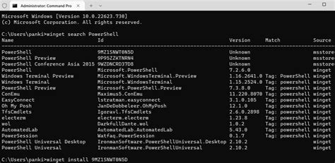 Install powershell on windows.  Select the Productid option, paste this ID: 9...