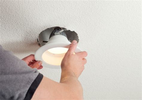 Install recessed lighting. The answer is the recessed lighting should go first. An exception is if your ceilings test positive for asbestos. In that case, the ceiling abatement goes first, then the lighting, ceiling refinishing, and finally painting. The reason your recessed lighting should be installed before you have your ceilings refinished is the electrician may need ... 