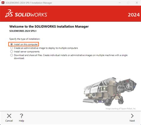 Install solidworks.  To install from a download directory, navigate to the directory and double...