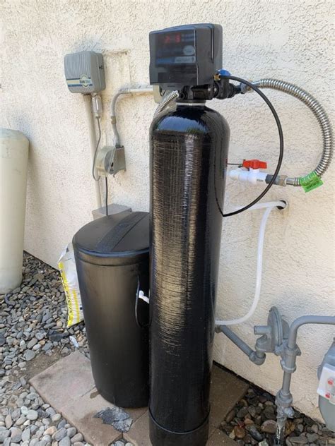 Install water softener. Before You Get Started: Two 1” NPT female connectors and enough tubing to connect from the water softener to your existing plumbing. You may have copper, PVC, CPVC, steel or PEX plumbing. Each of these … 