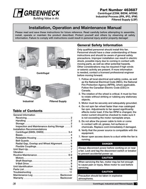 Installation And Operation Manual