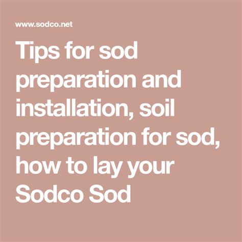 Installation Tips - SODCO