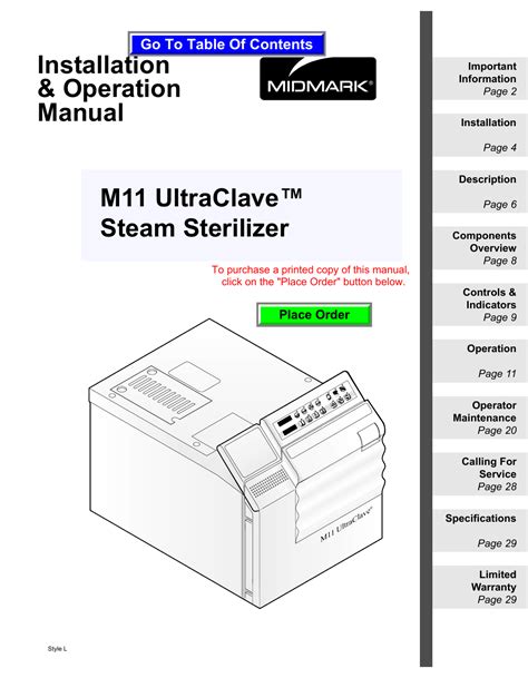Installation and operation manual for m11 ultraclave. - Physical science final exam ii study guide.
