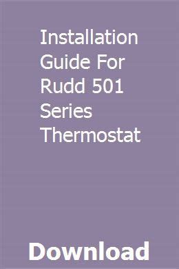 Installation guide for rudd 501 series thermostat. - The portable ethicist for mental health professionals an a z guide to responsible practice.