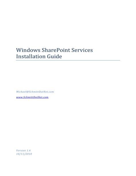 Installation guide sharepoint services 3 0 on server 2003. - Statuto di deruta in volgare dell'anno 1465.