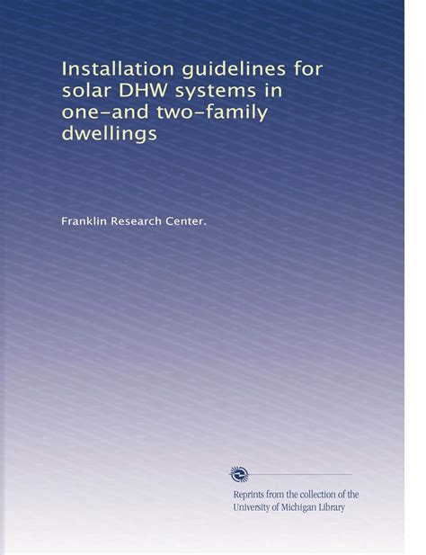 Installation guidelines for solar dhw systems in one and two family dwellings. - Miller mobile home package ac install manual.