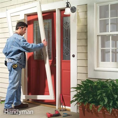 Installing a storm door. The main purpose of a storm door is to protect the front door from rain, ice and snow, but the benefits do not end there. More natural light: A solid front door can block all the natural light when shut. A storm door has large glass panels that will let you leave the front door open, letting lots of natural light into your home while keeping ... 