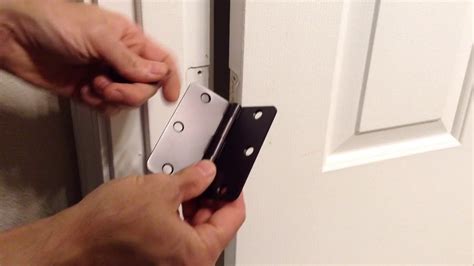 Installing door hinges. How to make door shims at home with thin cardboard. How to use door shims for door installation and door repair. How to manipulate door hinges with door shim... 