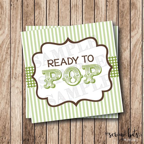 Instant Download . Printable Ready to Pop Tags Printable