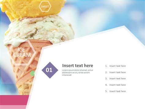 Instant Download Template PowerPoint Ice Cream Model