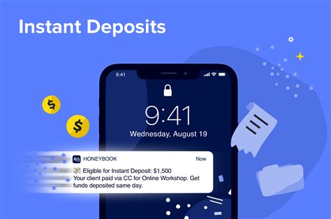 The instant deposit feature lets you have the amoun
