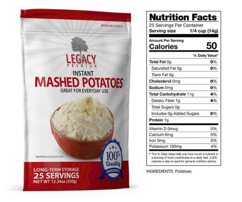 Instant mashed potatoes Calories, Carbs & Nutrition Facts