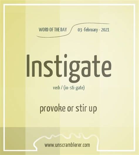Instigate thesaurus. Find 75 different ways to say CHALLENGE, along with antonyms, related words, and example sentences at Thesaurus.com. 