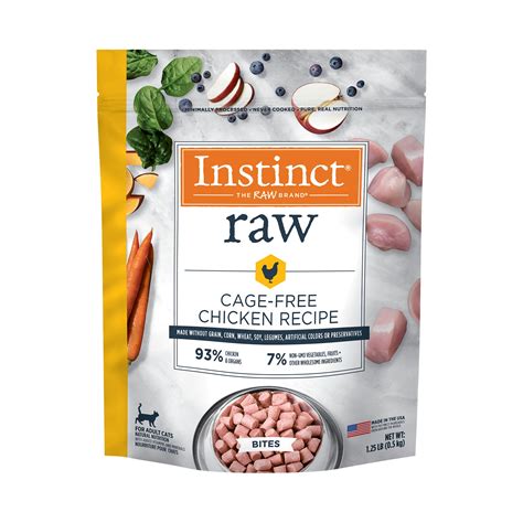 Instinct raw cat food. Jan 18, 2024 · Based on its ingredients alone, Instinct Raw Boost Real Salmon Recipe looks like an average dry product. The dashboard displays a dry matter protein reading of 46.2%, a fat level of 20.3% and an estimated carbohydrate level of 25.5%. As a group, the brand features an above-average protein content of 45.1% and an above-average fat level of 25.4%. 
