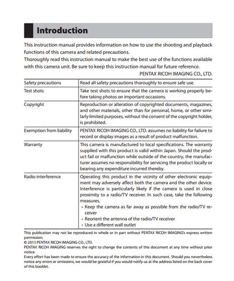 Instruction Manual Example Pdf