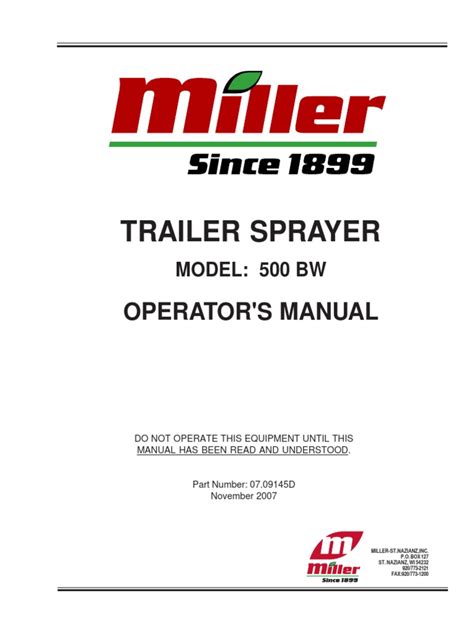 Instruction manual for miller pro sprayer. - Tadano faun atf 220g 5 manuale di riparazione servizio gru.