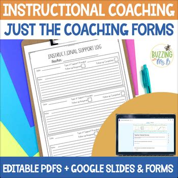 Instructional Coaching Forms Editable PDFs and Google Slides