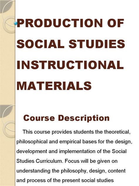 Instructional Methods And Curriculum In Social Studies