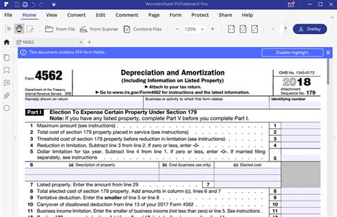 Instructions for How to Fill in IRS Form 4562