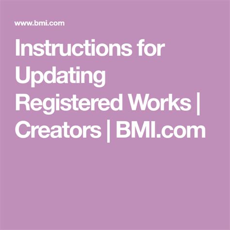 Instructions for Updating Registered Works Creators