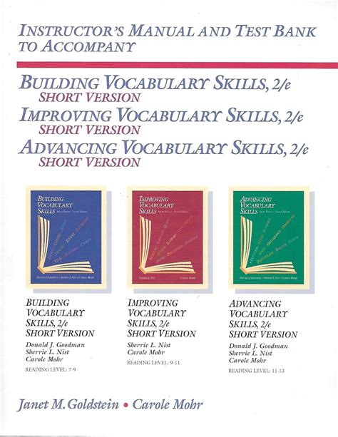 Instructor s manual building vocabulary skills. - User guide for lg rumor reflex.