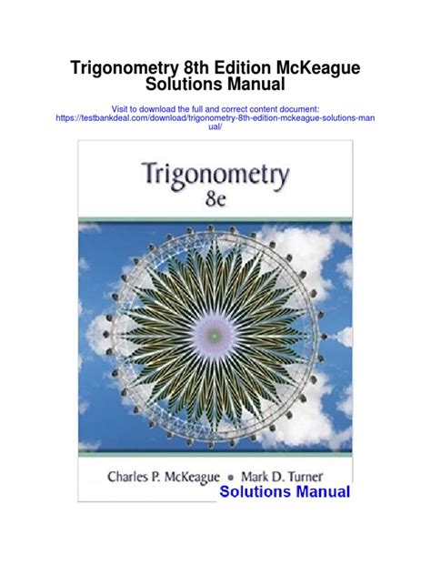 Instructor s solutions manual for mckeague turner s trigonometry isbns. - Komatsu pw98mr manuale di riparazione per escavatore a 6 ruote f00003 e versioni successive.