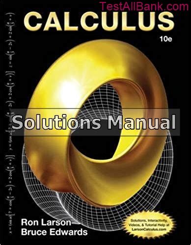 Instructor solution manual for calculus ron larson. - Lexus is300 manual for sale in los angeles.