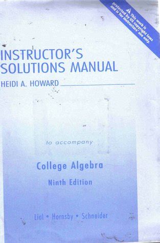 Instructors solution manual for college algebra 9e. - Bmw x5 e70 owners manual uk.