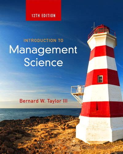Instructors solutions manual introduction to management science bernard w taylor iii. - Manuale di riparazione computer fai da te.