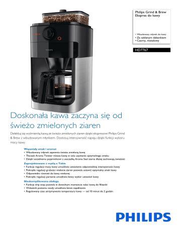 Instrukcja obsługi Philips Grind & Brew HD7767