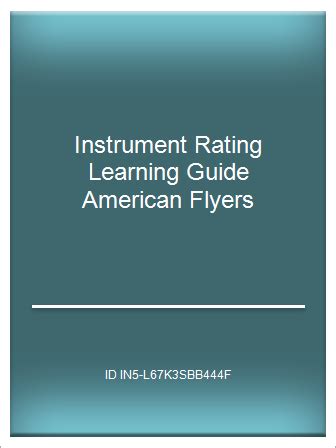 Instrument rating learning guide american flyers. - Manuale di addestramento gratuito per pastori tedeschi.