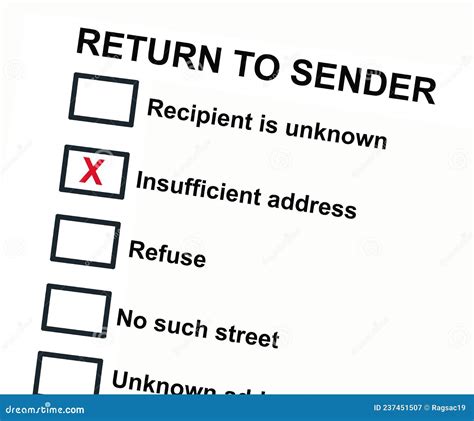 Insufficient address return to sender. Use a Return Address. Including a return address can also help deliver a piece that originally contained an insufficient addresses. If the piece is undeliverable, the USPS … 