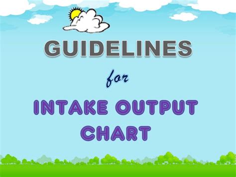 Intake Output Chart Guidelines