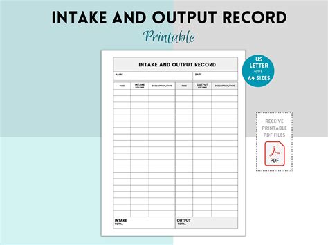 Intake and Output Record