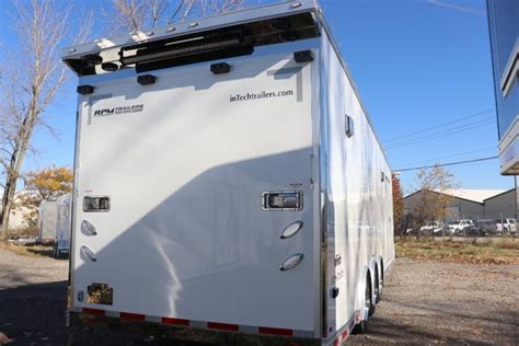 Intech trailers nappanee. 12" ATP Side Trim. Exterior Gas Fuel Fill. (2) 24" Entrance Doors w/ Window. Fixed Aluminum Step at Side Door. Rear Step Bumper System. Front & Rear Stabilizer Jacks. Exterior 120V GFI Protected Outlet (15 Amp) Lighted Directional Arrow Board. Roof Mounted LED Strobe Light. 