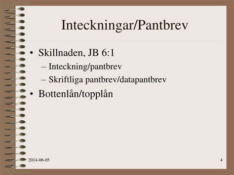 Inteckning pantbrev
