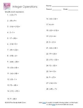 Integer Operations Practice