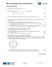 Integral maths topic assessment answers edexcel.  MEI AS Mathematics Differentiation To...