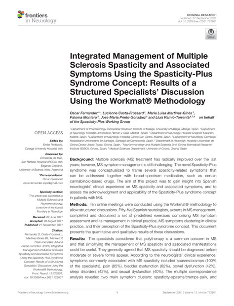 Integrated Management of Multiple Sclerosis Spasticity and …