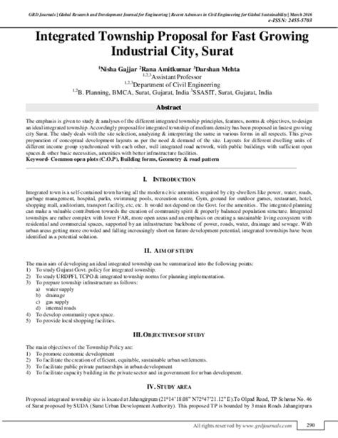 Integrated Township Proposal For Fast Growing Industrial City